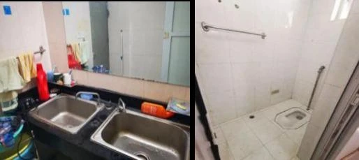 新北宿舍资料图，包含洗手池和卫生间